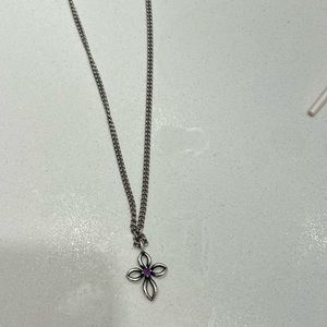 James Avery cross birthstone necklace